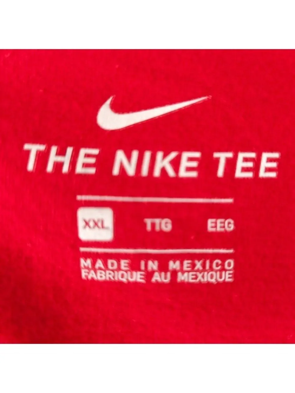 Nike T Shirt Mens Size 2XL Red Big Swoosh Streetwear